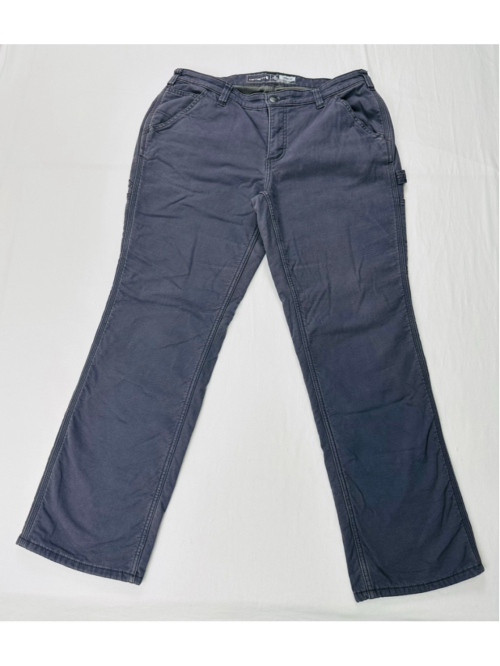 Carhartt Women’s 12 Regular Loose Fit Fleece Lined Canvas Carpenter Work Pants - Picture 2 of 13